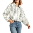 thumbnail image 5 of Vmvidoty Womens Polka Dot Cropped Jacket Zip Up 2026 Trendy Casual Fashion Jacket Coat with Pockets White M, 5 of 6