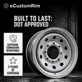 thumbnail image 3 of eCustomrim 2-Pack Trailer Rim 16 Inch 16X6 8 Lug On 6.5 Inch Center Silver Wheel, 3 of 6