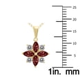 thumbnail image 4 of SZUL Women's 3/4 Carat TW Garnet and Diamond Flower Pendant in 10K Yellow Gold, 4 of 6
