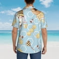thumbnail image 3 of Lsque Cute Gnome Bee Collects Honey pattern Hawaiian Shirt for Men, Unisex Summer Beach Casual Short Sleeve Button Down Shirts-X-Large, 3 of 9