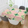 thumbnail image 2 of Yayeee Tablecloths 60" x 60" Rectangle Wrinkle Resistant Party Table Cover, Green Symmetrical Stars, 2 of 8