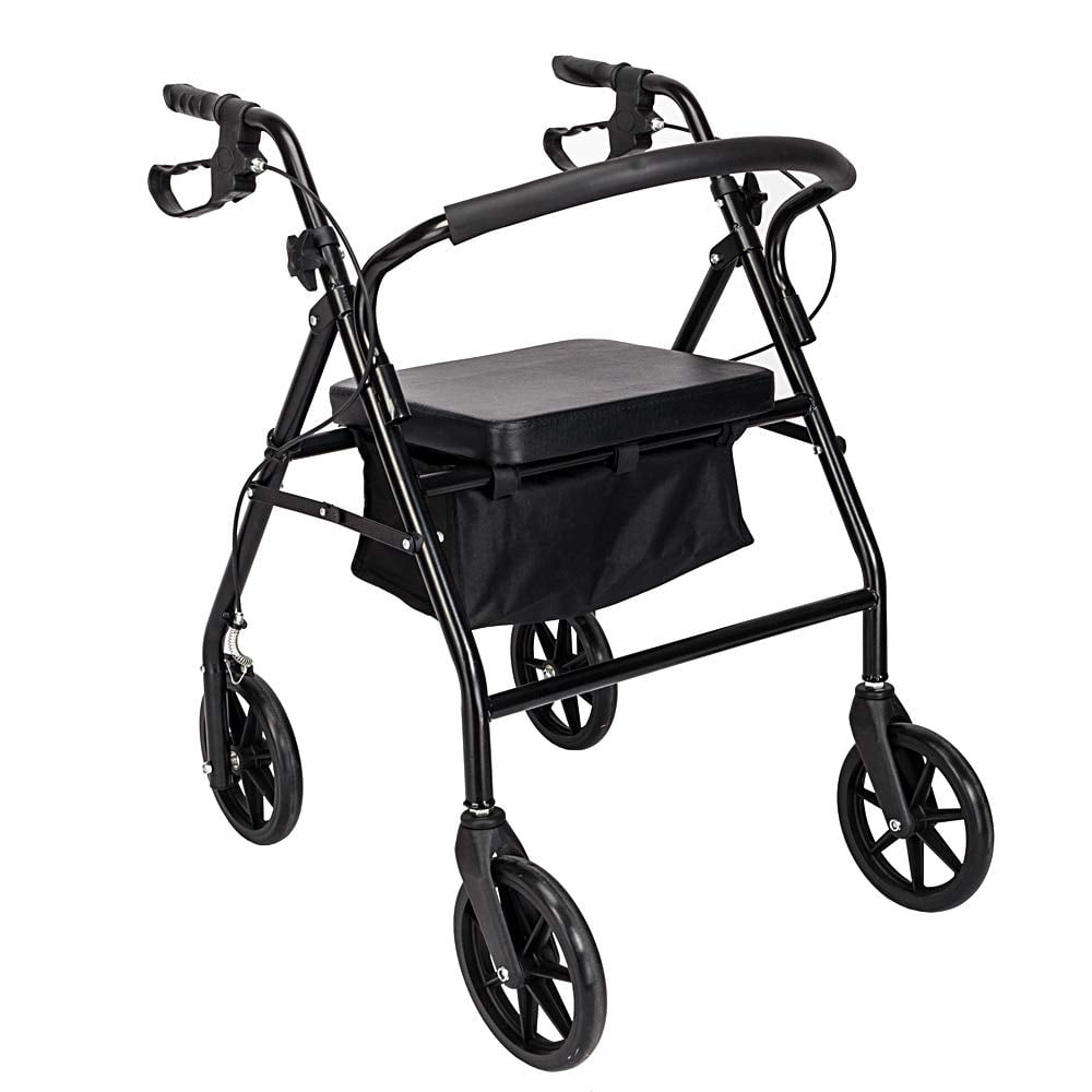 Walkers for Seniors, Rollator Walker with Seat and Wheels, Steel