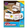 Avery Printable Flash Cards, Notched Cards w/Band, 3 x 5, White, 4 Cards/Sheet, 100/PK
