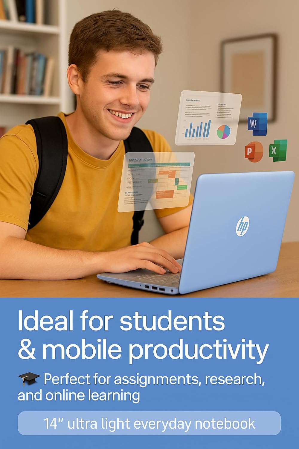 HP 14" Flagship Everyday Laptop Computer, 32G RAM, 128G UFS, 256G SD Card, Intel Quad-Core, Windows 11 Pro, AI-Powered, 1-Y Office 365, For Student & Business