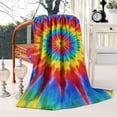 thumbnail image 2 of Colorful Rainbow Tie Dye Spiral Pattern Blanket,Comfortable Soft Lamb Wool Throw Blanket,All Season,Warm Lightweight Blankets for Sofa Bed Couch Living Room Chair,40"x50", 2 of 4
