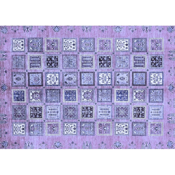 Ahgly Company Indoor Rectangle Abstract Blue Modern Area Rugs, 6' x 9'