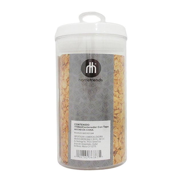 Contenedor Hometrends Redondo con Tapa y Cierre Hermético 1100 ml
