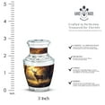 thumbnail image 2 of JAGASY Deer Handmade Urn for Father - Brown Mini Urns for Human Ashes Keepsake - Forest Sunset Decorative Urn for Ashes Adult Male - Small Cremation Urns for Father - (3 Inch), 2 of 7