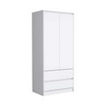thumbnail image 5 of We Have Furniture Laurel 2 Piece Bedroom Set, Nightstand + Armoire, White Finish, 5 of 6