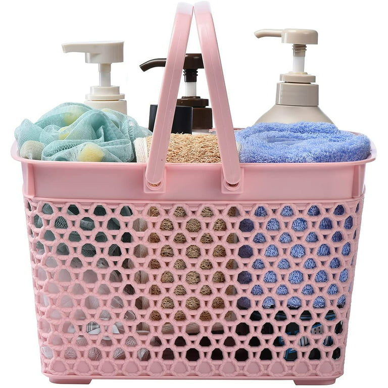 KeFanta Shower Caddy Basket, Portable Shower Tote, Plastic Dorm College  Shower Organizer Bucket with Handles, Cream