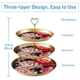 thumbnail image 3 of Peony Plastic Discs Iron Pillar Dessert Table Stand 32cm Height with 21cm 24cm 27cm Plates for Parties and Events, 3 of 6