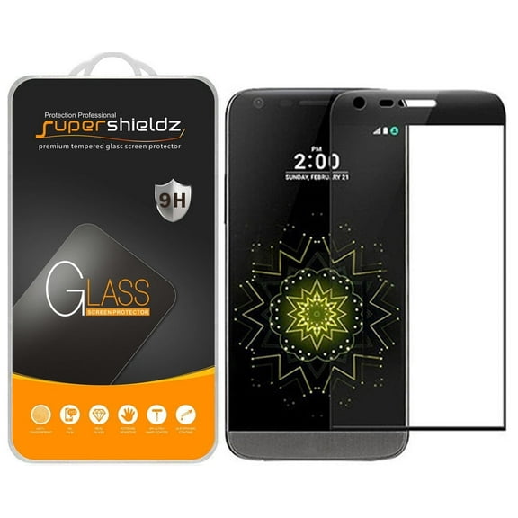 (1-Pack) Supershieldz Designed for LG G5 Full Screen Coverage Tempered Glass Screen Protector, Anti-Scratch, Anti-Fingerprint, Bubble Free (Black Frame)