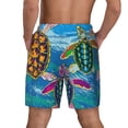 thumbnail image 3 of Sigee Little Sea Turtles Print Mens Swim Trunks with Compression Liner Quick Dry Swim Stretch Beach Shorts with Pockets,S-3XL, 3 of 7