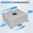 thumbnail image 5 of Kojem Universal 20 Gallon 80L Fuel Cell Tank for Truck Bed Polished Aluminum Racing Street Drift Strip with Level Sender Silver, 5 of 12