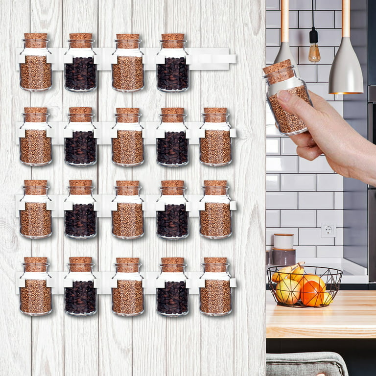 Spice Clip Strips, Wall Mounted Kitchen Spice Jar Rack, Spice
