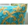 thumbnail image 3 of The HomeCentric Throw Pillow Cover With Zipper, Blue Shams, Blue and Yellow Ribbon Pillow Shams, Pack of 2, 24x24 inch (60x60 cm) Pillow Shams, Square Silk Pillow Sham, Pillow Shams - Creative Ribbons, 3 of 4