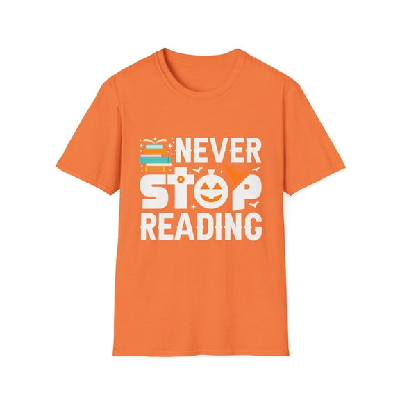 Never Stop Reading Halloween Festive T-Shirt