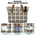 thumbnail image 2 of Women's Large Tote Bag with Zipper - 20L Checkered Travel Beach Weekender Duffle Bag Foldable Teacher Nurse Handbag for Work, Gym Shoulder Bag - Fits 15.6" Laptop, Folds Into Pouch, 2 of 5