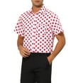 thumbnail image 4 of INSPIRE CHIC Dress Shirts for Men's Slim Fit Polka Dots Button Short Sleeves Short Shirts Tops XL Red, 4 of 5
