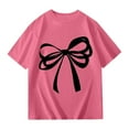 thumbnail image 5 of Girls T Shirts Kids Cartoon Number 67 Print Short Sleeve T Shirt Lightweight Summer Top Girls Tops Hot Pink 9-10 Years, 5 of 5