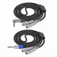 thumbnail image 4 of Gold Plated 6.35mm 1/4 Inch Splitter Y Cable 1/4 Inch 6.35mm To Dual 1/4 Inch 6.5mm Jack Audio Aux Cable for PC Mixer, 4 of 11