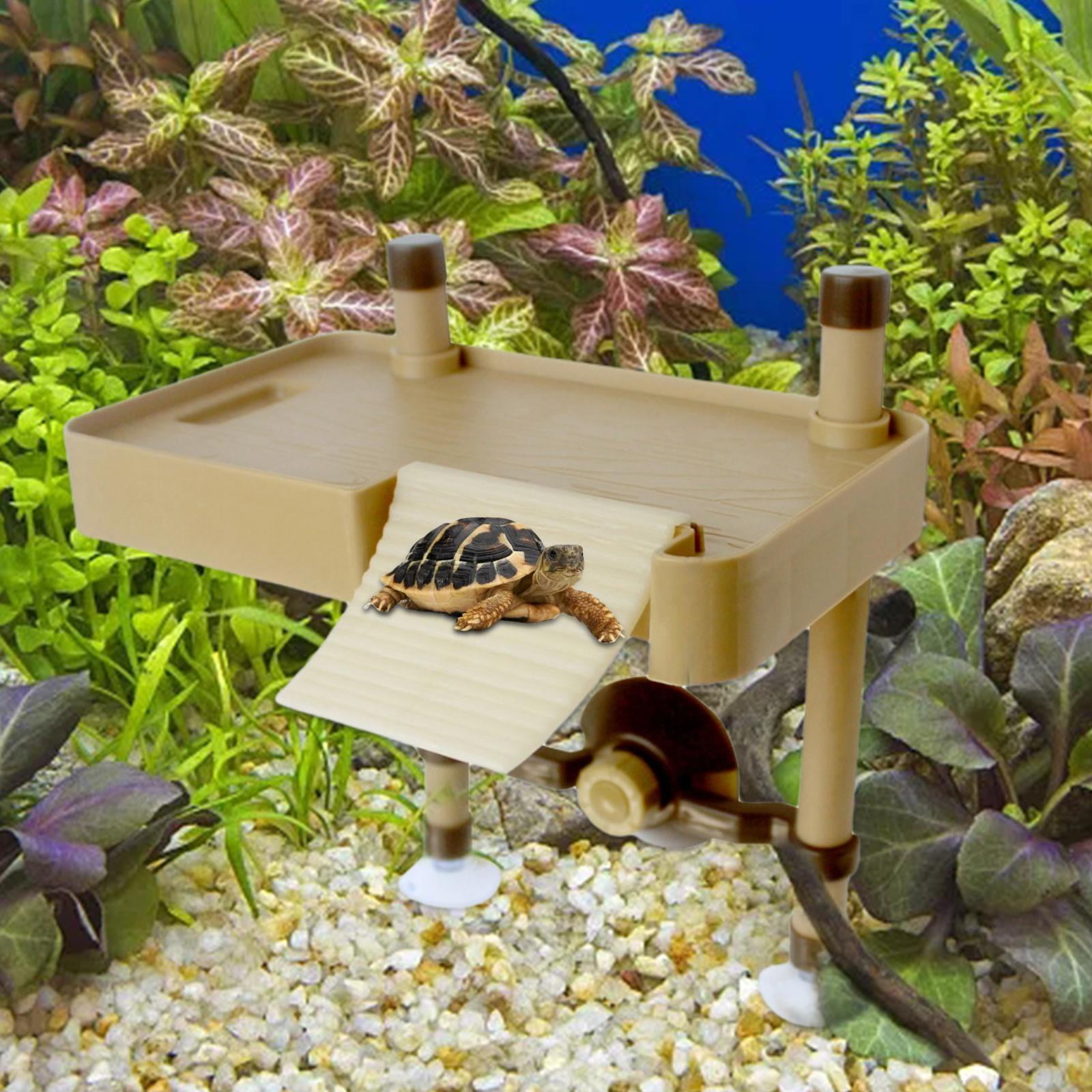 Large Turtle Basking Floating Platform ,with Suction Cup ,Ramp Ladder ,Reptile Habitat ,Climbing Shelf for Aquarium Dock Turtle Tank Accessories