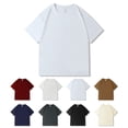 thumbnail image 2 of Black White GSM 200g Cotton T-Shirt Thickened O-Neck Short Sleeves Unisex Tees, 2 of 9