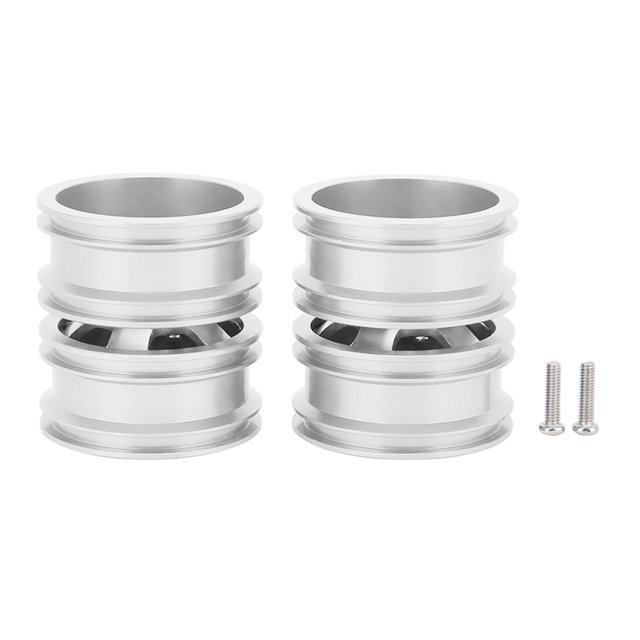 Piezas de accesorios de cubo de rueda trasera doble de coche de juguete de metal aptas para coche WPL 1/16 B14 B24 B16 B36 RC Plata