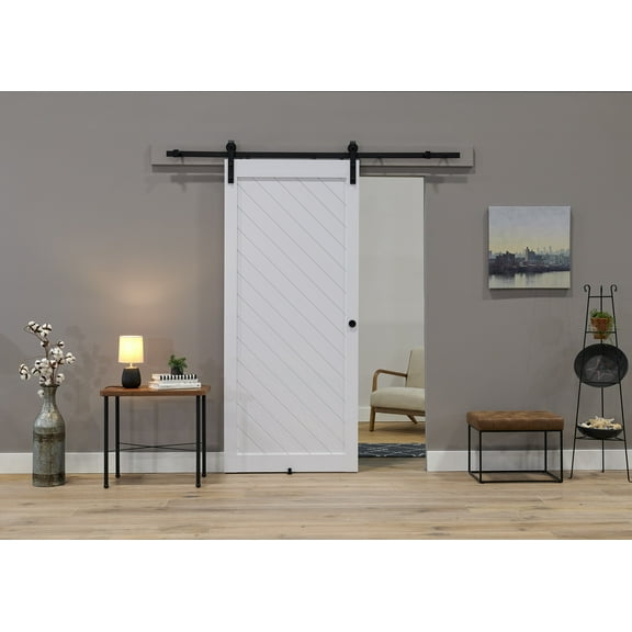 Millbrooke 42x84 Diagonal Vinyl Barn door kit White