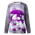 thumbnail image 4 of Sweats à Capuche pour Filles Femmes Manches Longues Casual Impression de Noël Pull Col Rond Tunique Tops Filles Sweats à Capuche, 4 of 5