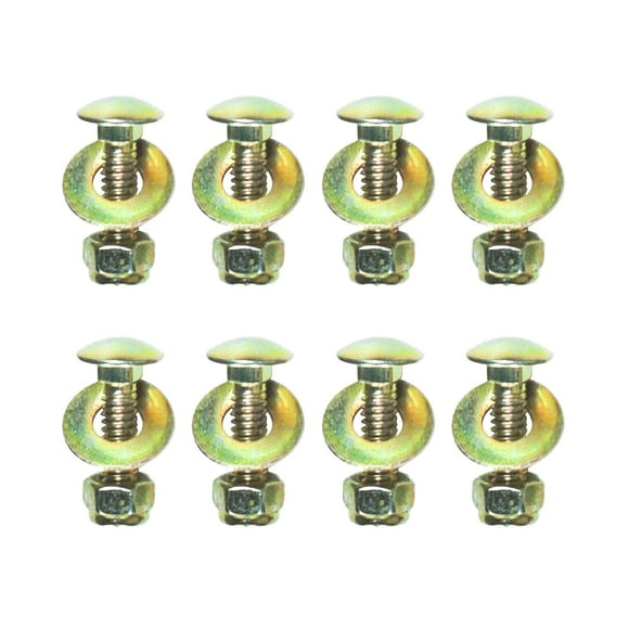 shiyou-1/4" x 1"Carriage Bolts by Color Galvanization of Square Neck with Nylon Lock Buckle nut and Big Size Washer Assembly Unit,Carbon Steel,Grade 2.(8pcs Pack)