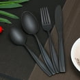 thumbnail image 4 of MDEALY 24-Piece Black Silverware Utensils Set Good Quality Stainless Steel Flatware Cutlery Service for 6 Include Dinner Knife Forks Spoon Teaspoons Elegant Mirror & Matte Handle Polished Gift, 4 of 7