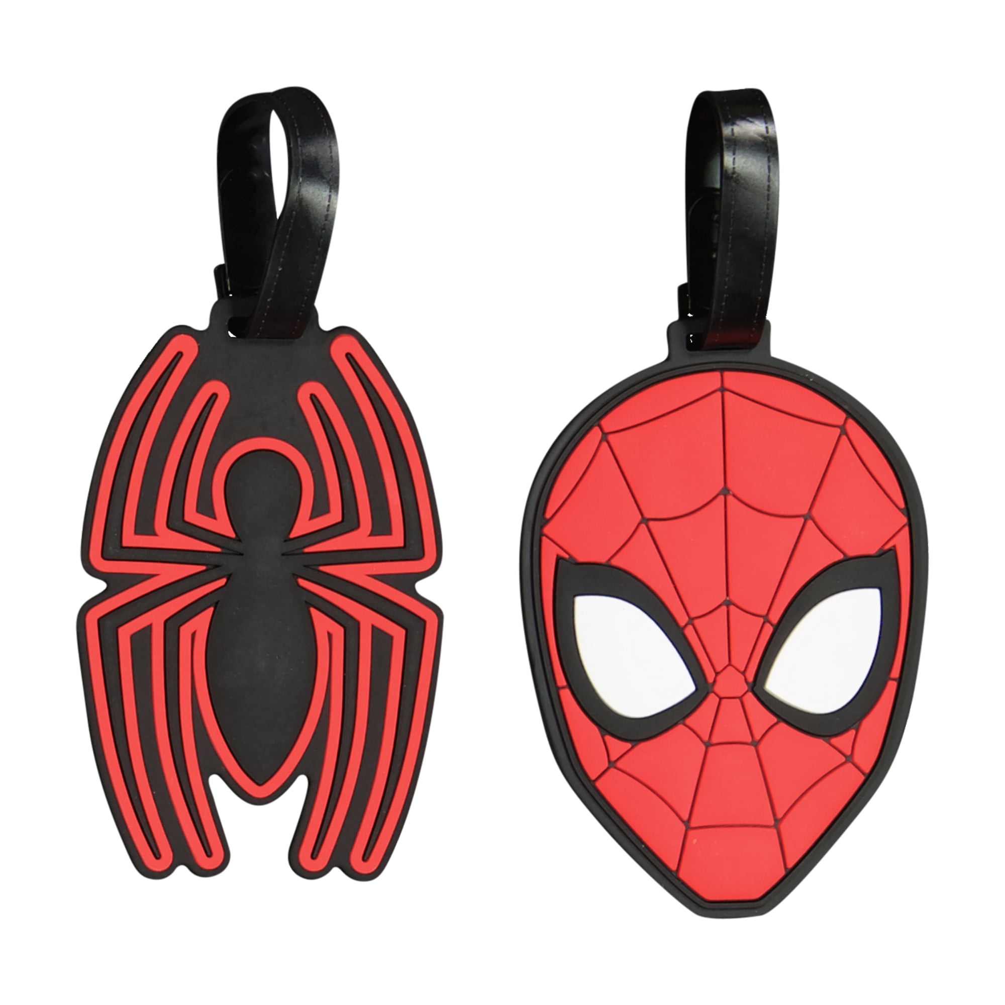 Marvel Spider-Man 2-Piece Suitcase ID Tag Set with Adjustable Straps, Head, Multi, One Size