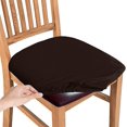 thumbnail image 1 of (Café negro, juego de 4) Fundas de terciopelo para asientos de sillas, funda de cojín de asiento lavable y extraíble,, 1 of 5