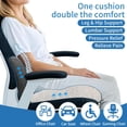 thumbnail image 2 of Memory Foam Seat Cushion,Office Chair Cushion with Lumbar Support for Back Pressure Relief, Car Seat Cushion with Adjustable Strap,Sciatica Pad Cushions for Car,Truck, Desk,Gaming Chair, 2 of 7
