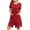 Red, variant on Zipper Robes for Women Short Sleeve Bathrobes Lightweight Knee Length Loungewear with Pockets S-XXL
