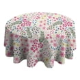 thumbnail image 4 of Pioneer Flower Floral Print Pattern Round Tablecloth 60"x60",Wrinkle Wipeable Table Cloth for Kitchen Dining Room Picnic Patio Party, 4 of 6
