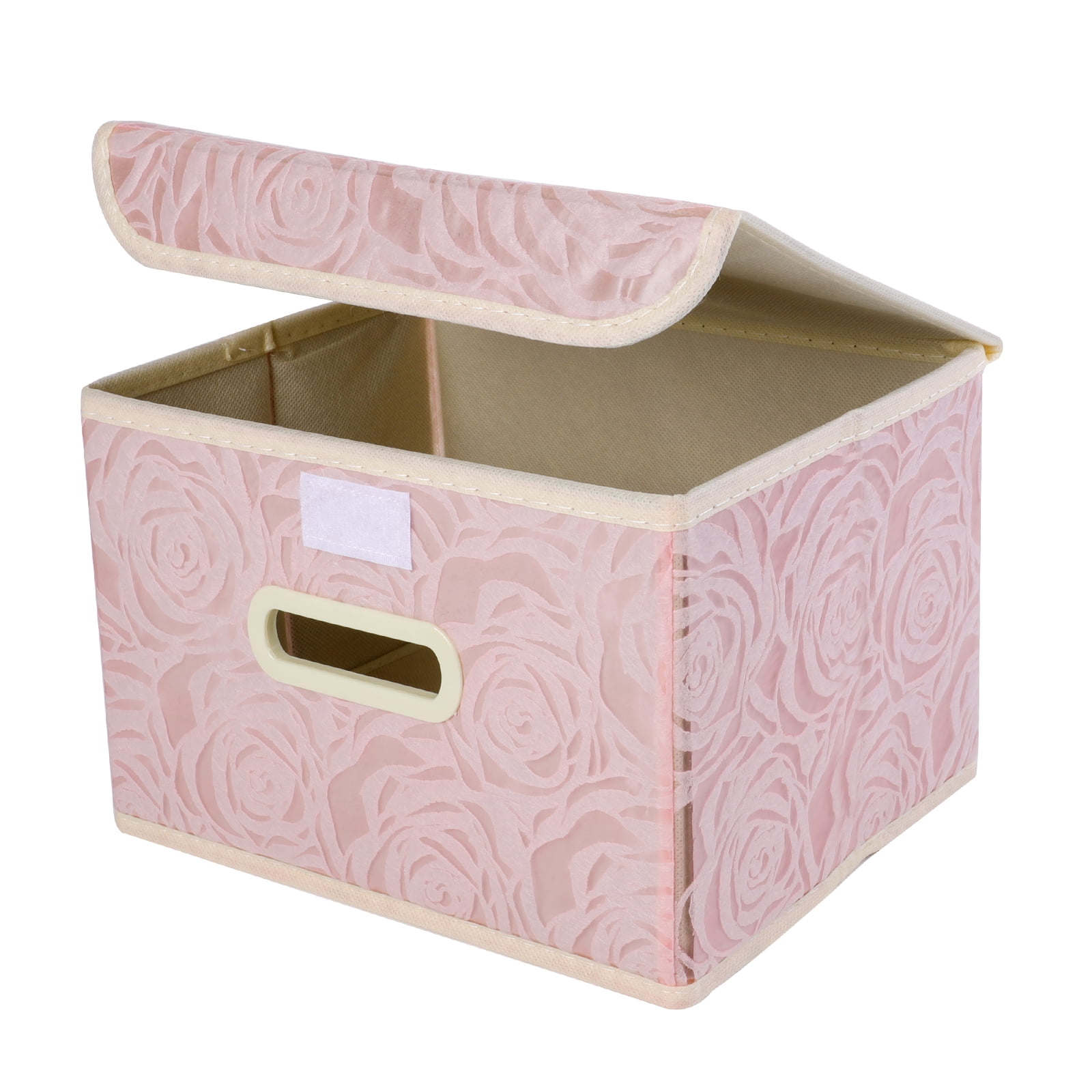 Mei Flowers Chinoiserie Style Storage Bins with Lids for Organizing Lidded  Home Storage Bins with Handles Oxford Cloth Storage Cube Box for Room