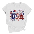 thumbnail image 4 of Mifsaly Independence Day Shirt Women Crewneck Short Sleeve Tops Summer Casual Usa Patriotic Graphic Cotton T Shirts Lightweight Breathable Daily Wear Fashion Tees XL, 4 of 6