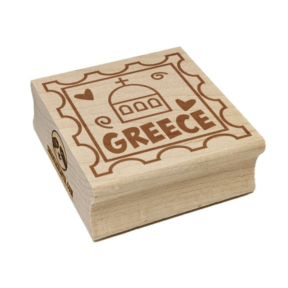 Greece Passport Travel Square Rubber Stamp Stamping Scrapbooking Crafting - Small 1.25in