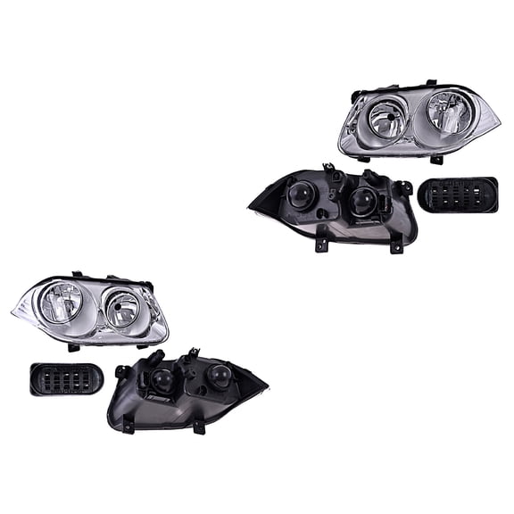 Par de Faros Jetta 2008 A 2015 Volkswagen Fdo Crom Manual P/Halog DEPO .