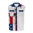 thumbnail image 3 of LEKWK Patriotic Shirts for Men Sleeveless Button Down Muscle Tank Tops American Flag Printed Loose Fit Casual Tops Summer Fashion 4Th Of July Shirts, 3 of 4