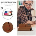 thumbnail image 4 of Designed for iPhone X/XS Wallet Case, Classic Women Flip Folio Cover with Embossed PU Leather Stand Card Holder Slots Magnetic Detachable Wrist Strap for iPhone X/XS, Brown, 4 of 9