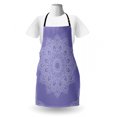 thumbnail image 3 of Oriental Apron, Monochrome Design Floral Mandala Folkloric Ornament Lace Looking Print, Unisex Kitchen Bib with Adjustable Neck for Cooking Gardening, Adult Size, Lavender Blue White, by Ambesonne, 3 of 4