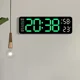 thumbnail image 2 of Reloj de pared Digital grande de 9 pulgadas, alimentado por USB, temperatura, humedad, semana, atenuador automático, reloj de mesa DST, despertador LED electrónico de 12/24H, 2 of 5