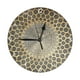 thumbnail image 1 of Reloj de pared con diseño floral marroquí dorado, silencioso, de 10 pulgadas, estilo rústico retro, decorativo para sala de estar, cocina, hogar, baño y dormitorio, 1 of 7