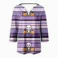 thumbnail image 5 of Towmus Women Blouses 3/4 Length Sleeve Womens Fall Shirts Halloween V NeckPumpkin T-Shirts Thanksgiving Graphic Tee Tops Under $10, 5 of 5