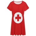 thumbnail image 3 of Red First Aid Logo Simple Medical Women's Dress Short Sleeve Summer Sundress Summer Women Clothes, 3 of 7