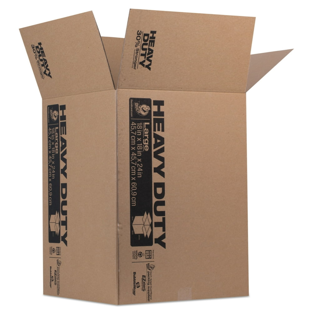 Duck HeavyDuty Moving/Storage Boxes, 18l x 18w x 24h, Brown Walmart