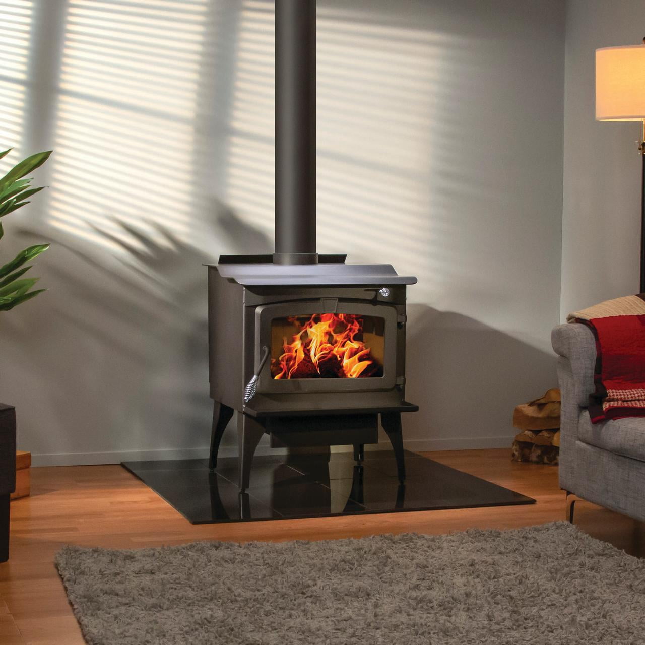 Pleasant Hearth 1800 Sq. Ft. Medium Wood Stove with Legs and Blower -  Walmart.com